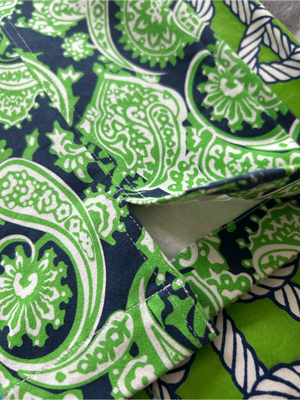 Gretchen Scott Designs Navy and Lime Green Paisley Pant - Picture 7 of 10